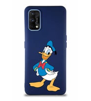 Realme 7 Pro Soft Premier Kapak Donald Duck-C Tasarımlı Silikon Kılıf - Lacivert (Şeffaf)