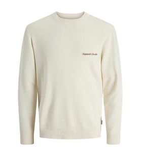 Jack & Jones JORNORREBRO Light Knit Erkek Bisiklet Yaka İnce Triko Kazak (Beyaz)