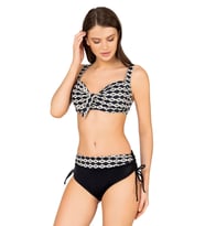Endeep Kadın Büyük Beden Balenli Geometrik Desenli Bikini Takımı