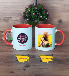 Love Yourself Kupa Bardak Turuncu Fotoğraflı Motto