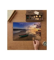 Kayık - Kumsal - Deniz Tasarımı 240 parça Ahşap Puzzle Ahşap Kutuda MP05091