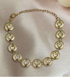 BK Gift Gold Zarif Taşlı Bileklik