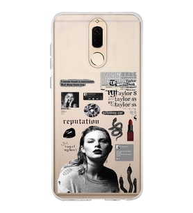 Huawei Mate 10 Lite Uyumlu Taylor Swift Desenli Şeffaf Telefon Kılıfı