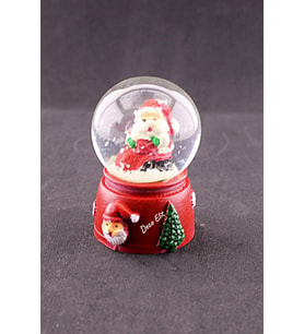 Yeni Yıl Hediyesi Dekoratif Yeni Yıl Noel Baba Temalı Mini Boy Işıklı Kar Küresi 6,5 cm
