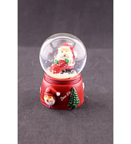 Yeni Yıl Hediyesi Dekoratif Yeni Yıl Noel Baba Temalı Mini Boy Işıklı Kar Küresi 6,5 cm