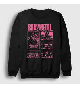Presmono Unisex Siyah Kawaii Müzik Babymetal Sweatshirt 527427tt