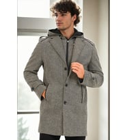 PLT9401 DEWBERRY ERKEK PALTO-DİAGONAL GRİ