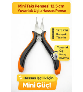 Mini Dış Segman Pensesi Düz Uçlu Mini Kıvırma Takı - Hobi Pensesi - Yuvarlak Uçlu Takı Pensesi
