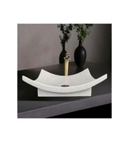 Alara Afyon Beyaz Mermer Yaprak Model Ayaklı Lavabo-319