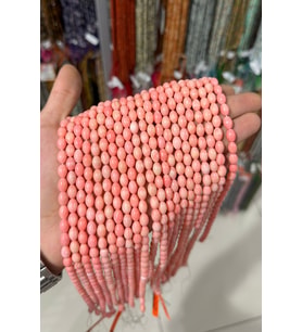 Mercan Doğal Taş Parlak Pembe Arpa 6x9mm Dizi