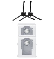 Roborock Q5 Pro+ & Q5 Max+ Uyumlu 2 Adet Yan Fırça 2 Adet Toz Torbası