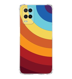 PrintiFy Oppo A54 Uyumlu Köşe Korumalı Renk Cümbüşü A Tasarımlı Şeffaf Silikon Kılıf