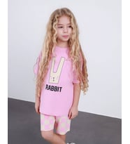 KIZ ÇOCUK RABİT TAVŞAN MODELLİ PAMUL ŞORTLU TAKIM