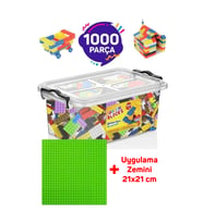 Funny Blocks Mikro Blok Yeşil Zeminli 1000 Parça Plastik Kutulu