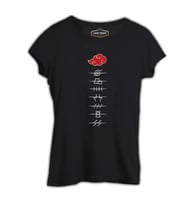 Naruto - Hidden Villages Akatsuki Siyah Kadın Tshirt