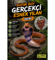 Gerçekçi Büyük Boy Esnek Oyuncak Yılan 30 cm Çıngıraklı Yılan Figürü Şaka Malzemesi