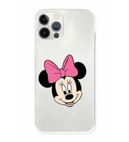 Apple iPhone 12 Pro Uyumlu Kamera Korumalı Tıpalı Kapak Minnie Mouse TasarımlıŞeffaf Kılıf