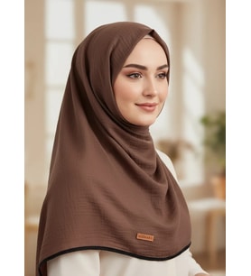 Mismara Müslin Biyeli Eşarp Mocha