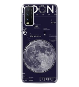 Vivo Y11s Kılıf Desenli Silikon Kılıf Moon Info 1424