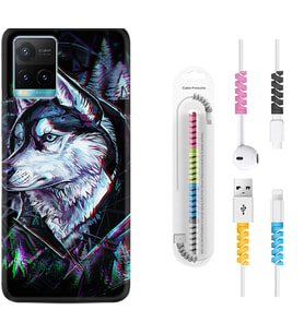 Vivo Y11S Y21S Y20 Y20S Y70 Kılıf Kablo Koruma Spiral Silikon Dog Eyes 1761