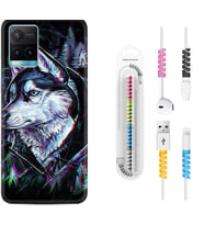 Vivo Y11S Y21S Y20 Y20S Y70 Kılıf Kablo Koruma Spiral Silikon Dog Eyes 1761
