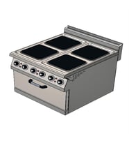 CSA Karacasan 900 Seri Dolaplı 80 cm 4 Gözlü Elektrikli Ocaklı Kuzine(80x90x85Cm)