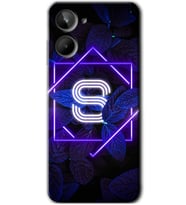 Realme 10 4G Kılıf HD Desen Baskılı Kılıf - Dark Neon Yaprak S Harfi