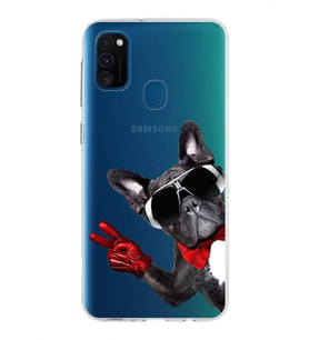PrintiFy Samsung Galaxy M30s ile Uyumlu 1mm Slim Fit Köpek 2 050e Baskılı Şeffaf  Kılıf