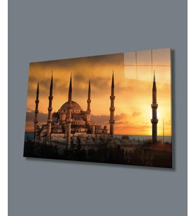 Sultanahmet Cami Cam Tablo Hediyelik Büyük Tablo Ev Ofis Dekoru