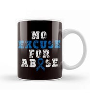 No For Child Abuse Excuse Prevention Month Blue Ribbon April Kupa Bardak Porselen