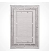 Modern Gri Halı Geometrik Desenli Kabartmalı Yumuşak Dokulu Salon Halısı Yatak Odası