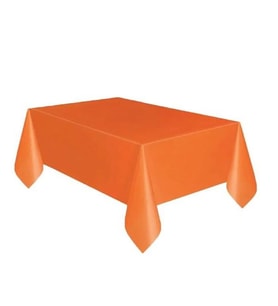 Plastik Naylon Su Geçirmez Parti Piknik Renkli Masa Örtüsü - 120x180 Cm. - Turuncu - 1 Adet