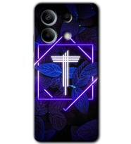 Xiaomi Redmi Note 13 Kılıf HD Desen Baskılı Kılıf - Dark Neon Yaprak T Harfi