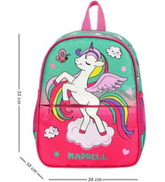 Pembe Unicorn Desenli Anaokulu Kreş Sırt Çantası, 24x33x10 cm, Çok Renkli