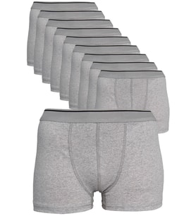 Erkek Gri 10'lu Paket Likralı Pamuklu Boxer