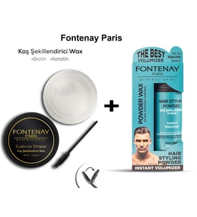 Fontenay Profesyonel Kaş Şekillendirici Wax + Saç Şekillendirici Toz Wax Mavi 2'Li Set