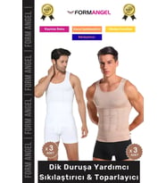 #ErkekKorse Dik Duruş Vücut Bel Göğüs Toparlayıcı Göbek Sıkılaştırıcı Erkek Korse Atlet 6'lı Set