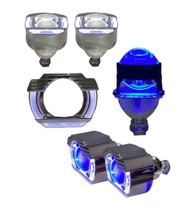 2.5 İNÇ KESİK U Bİ-XENON MERCEK BEYAZ ANGEL + RGB ŞEYTAN GÖZ