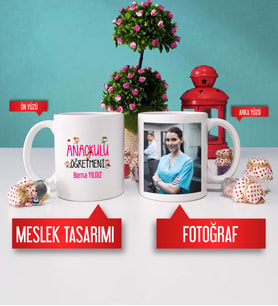 Anaokulu Öğretmenine Hediye Anaokulu Öğretmeni Kupa Bardak Fotoğraflı