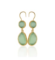 Kadir Jewellery 22 Ayar Altın Kaplama Kadın Taşlı Küpe -El İşçiliği Ve Hipoalerjenik Küpe