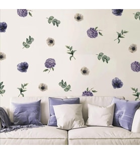 Botanik Yeşil Yapraklar, Boho tarzı duvar Duvar Dekorasyon Sticker (Karışık)