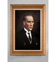 Çerçeveli Paspartulu Atatürk Tablo a254 (Gold)