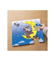 Ay da Oturan Cadı -Halloween Tasarımlı 24 Parça Ahşap Çocuk Puzzle
