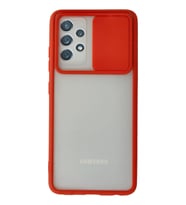 Pilelistore   Samsung Galaxy A52 Kılıf Palm Buzlu Kamera Sürgülü Silikon - Kırmızı