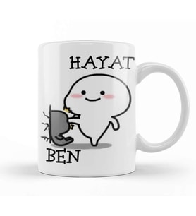 Hayat Beni Sıktı Komik Kupa Bardak Porselen