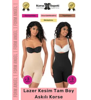#Korse 2 Beden Küçülten Sıkılaştırıcı Kaymaz Kadın Lazer Kesim Tam Boy Askılı Korse 6'lı Set