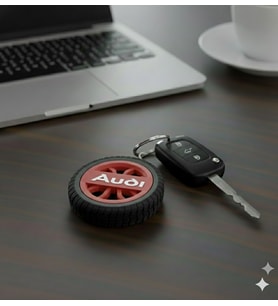 Audi Uyumlu Özel Tasarım Araba Anahtarlığı - Premium Hafif ve Dayanıklı Anahtarlık (Kırmızı)