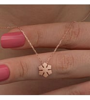 925 Ayar Gümüş Rose Minimal Kar Tanesi Kadın Kolye