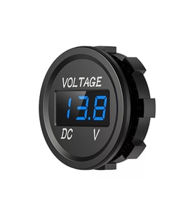28mm 8-32 Volt Pano Tipi Voltmetre Mavi