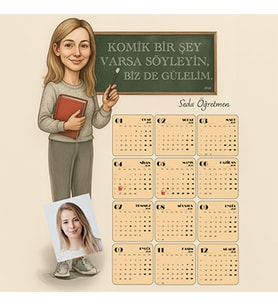 Öğretmenler Günü Takvim, Kişiye özel takvim, Karikatür Takvim, Hediye, Kişiye Özel